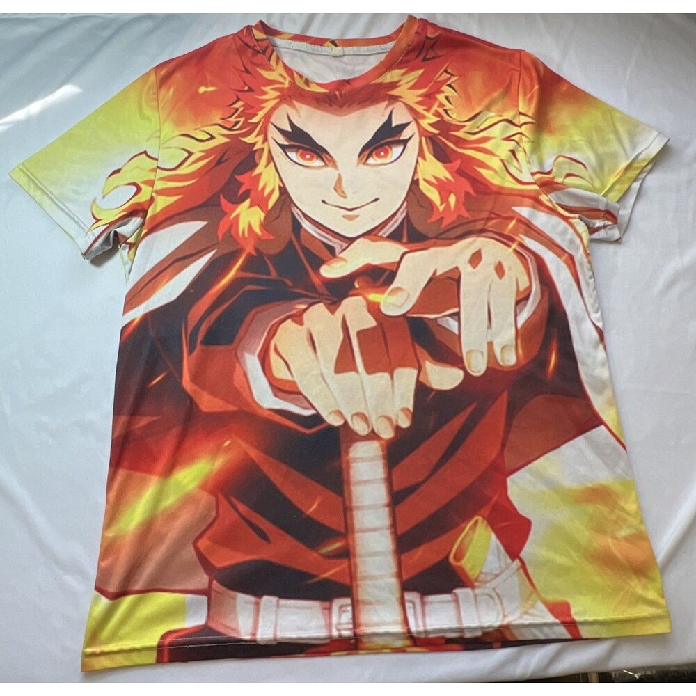 Kyojuro Rengoku, Demon Slayer, Featuring The Flame Hashira, T-shirt Size‎ Large